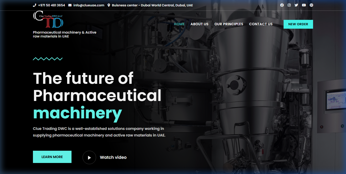 Clue Trading DWC | Pharma Machinery & APIs - a project by ZADIANS